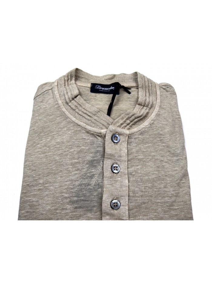 Drumohr Serafino Men's Shirt M / L Mod. DTLS150 VAR 500 Beige