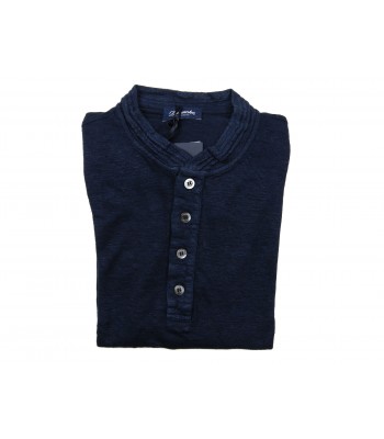 Drumohr Serafino Shirt Man M / L Mod. DTLS150 VAR 790 Blue