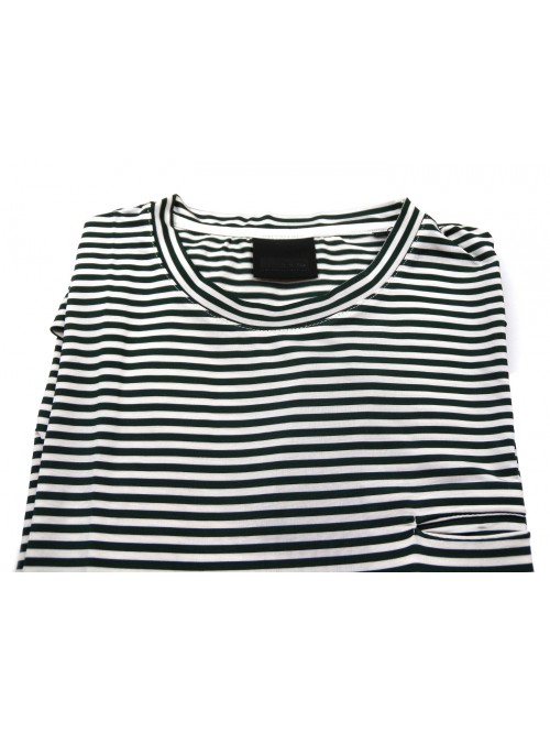 RRD Men's T-Shirt M / M Mod. Mare Shirty Green Striped with Pocket