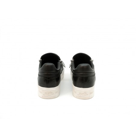 Women's Shoes Gloss Croco Nappa Wax white rubber and 2 side zippers.
