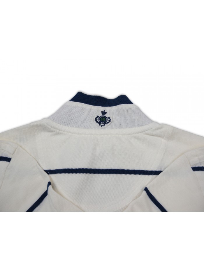 Luigi Borrelli Polo Uomo M/M Mod. B37600R/53200 Rigata Bianca