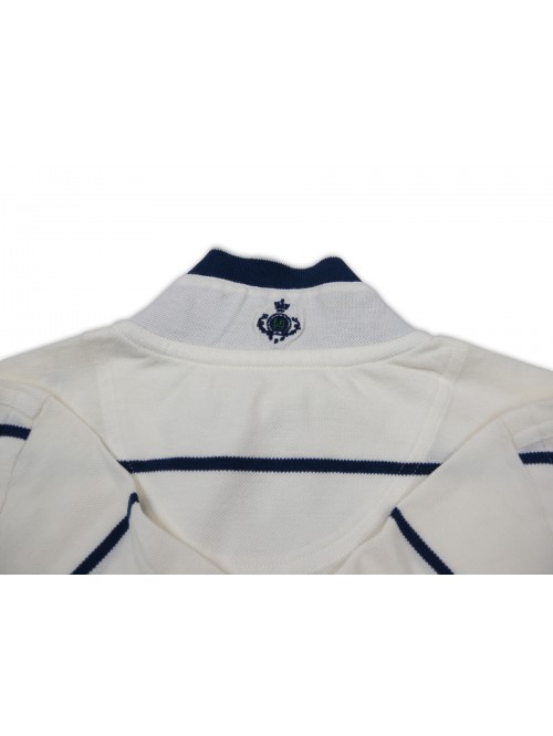 Luigi Borrelli Men's Polo Shirt M / M Mod. B37600R / 53200 White Striped