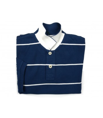 Luigi Borrelli Polo Uomo M/M Mod. B37600R/53570 Rigata Blu