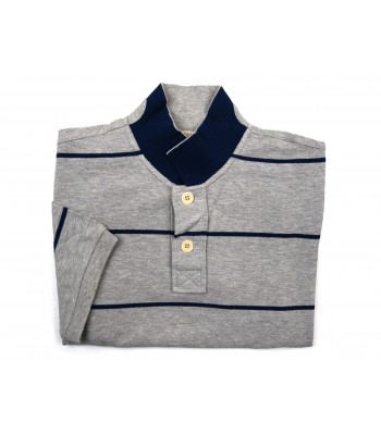 Luigi Borrelli Men's Polo Shirt M / M Mod. B37600R / 53971 Gray Striped