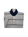 Luigi Borrelli Men's Polo Shirt M / M Mod. B37600R / 53971 Gray Striped