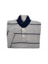 Luigi Borrelli Polo Uomo M/M Mod. B37600R/53971 Rigata Grigio