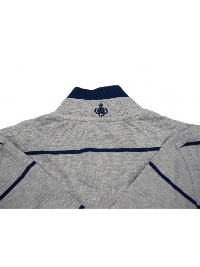Luigi Borrelli Men's Polo Shirt M / M Mod. B37600R / 53971 Gray Striped