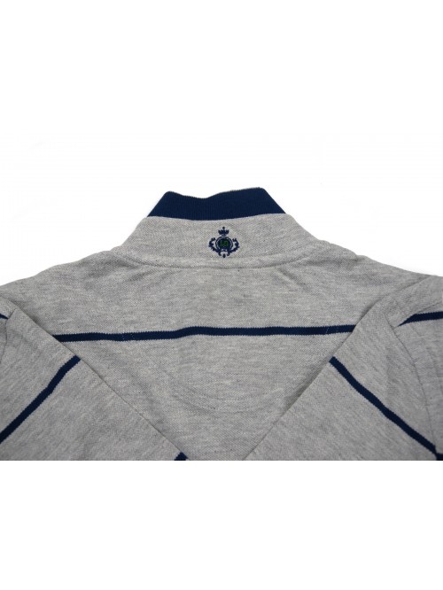 Luigi Borrelli Men's Polo Shirt M / M Mod. B37600R / 53971 Gray Striped