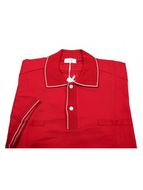 Malo Men's Polo Shirt M / M Mod. RE27ABE 0830 Red