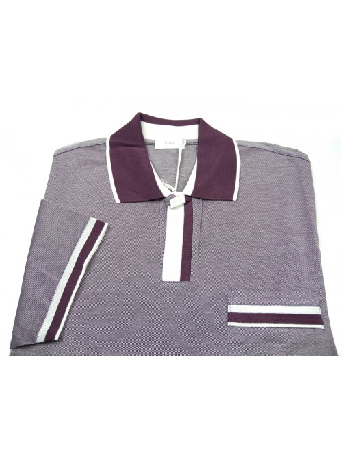 Malo Men's Polo Shirt M / M Mod. RE27AAE820 EB435 Oxford Purple