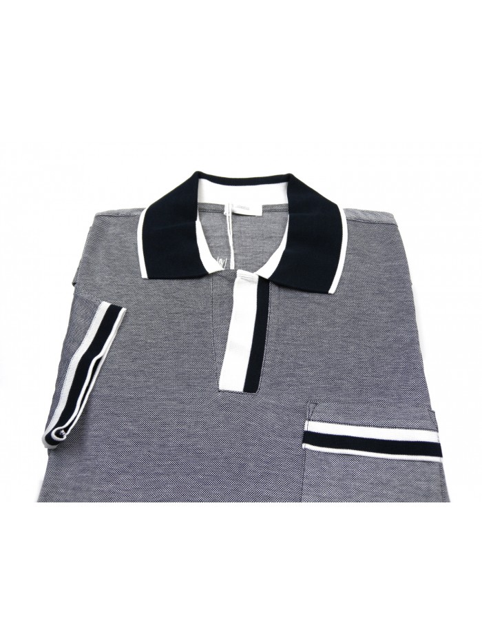 Malo Men's Polo Shirt M / M Mod. RE27AAE820 E6190 Oxford Black