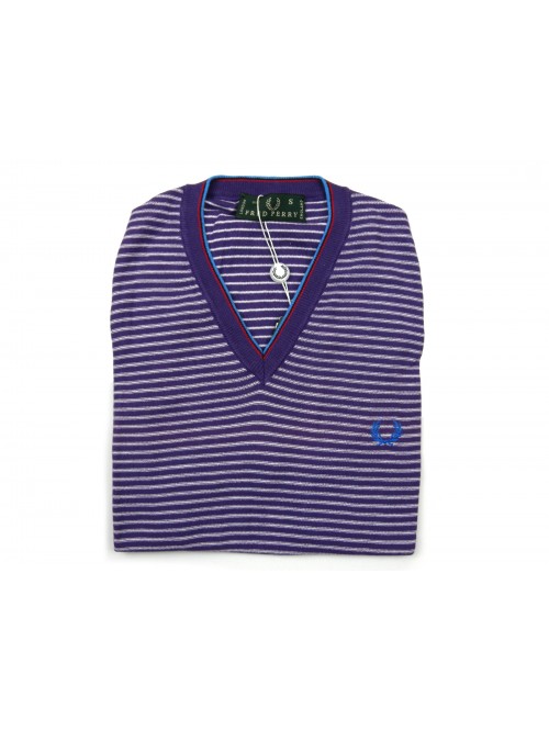 Fred Perry Man Vest Art. 30412151 COL 0034 Purple Striped Fred Perry Man Vest Art. 30412151 COL 0034 Purple Striped