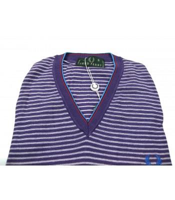 Fred Perry Man Vest Art. 30412151 COL 0034 Purple Striped 2