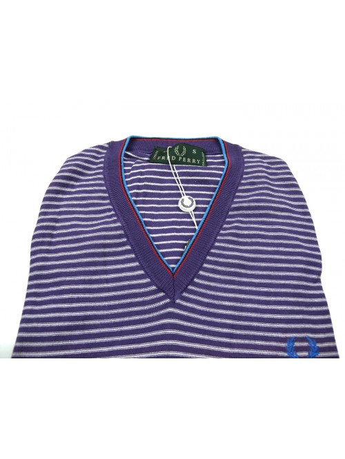 Fred Perry Man Vest Art. 30412151 COL 0034 Purple Striped