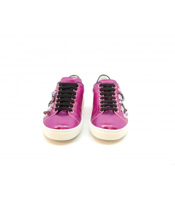 Women's Shoes Sneakers Ginnico Stones and Side Mirrors with white rubber sole. 2