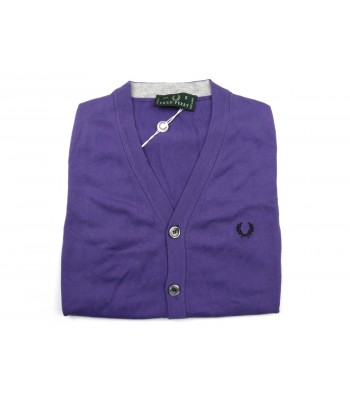 Fred Perry Gilet Uomo Art. 30412165 COL 0036 Bottoni Unito Viola