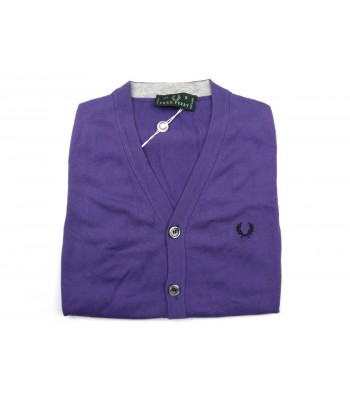 Fred Perry Man Vest Art. 30412165 COL 0036 Plain Purple Buttons