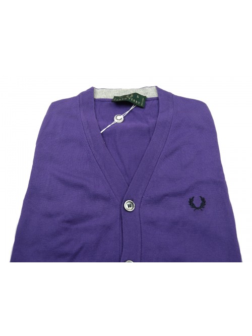 Fred Perry Man Vest Art. 30412165 COL 0036 Plain Purple Buttons