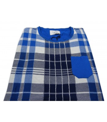 NÕ Artigiani Italiani Gilet Uomo Mod. 262 Quadri Azzurro 2