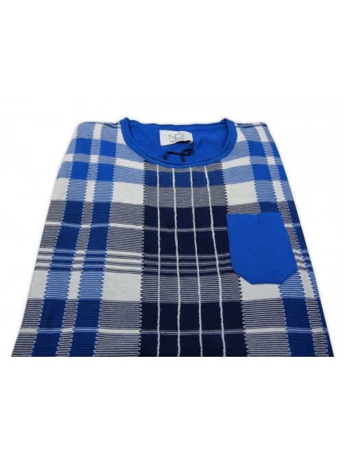 NÕ Artigiani Italiani Gilet Uomo Mod. 262 Quadri Azzurro