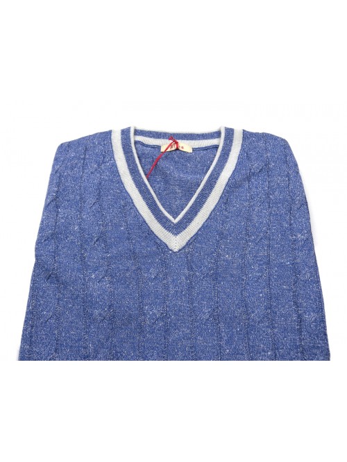 Altea Gilet Uomo Art. 0022832655411 532062 Treccine Azzurro Melange