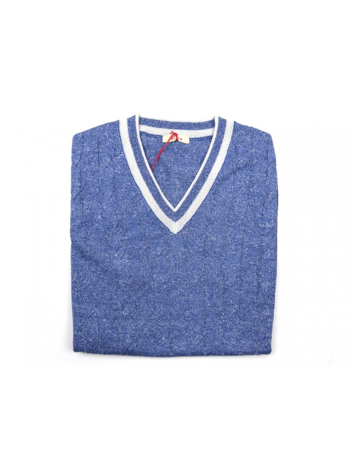 Altea Gilet Uomo Art. 0022832655411 532062 Treccine Azzurro Melange