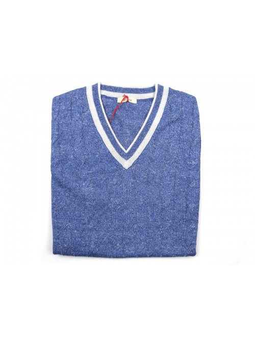 Altea Gilet Uomo Art. 0022832655411 532062 Treccine Azzurro Melange