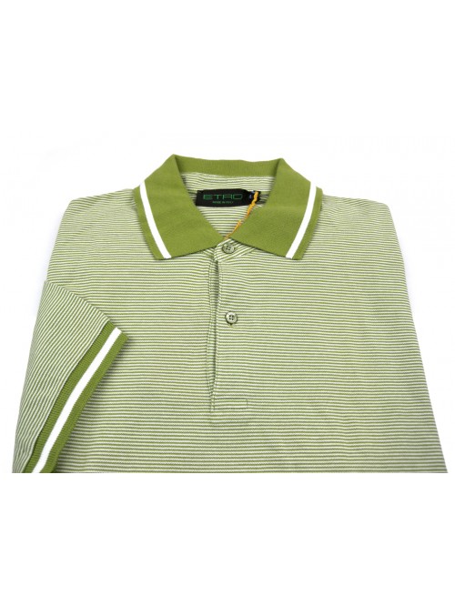 Etro Men's Polo Art. 164079255 503 Green Striped