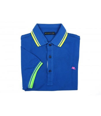 Etro Men's Polo Art. 1Y6009362 201 Electric Blue Unit