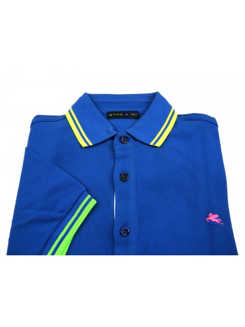 Etro Men's Polo Art. 146009362 201 Electric Blue Unit
