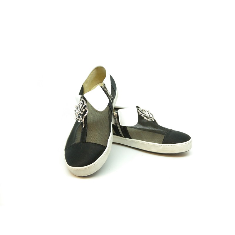 Scarpe Donna Ginnico Sneakers basso con Colletto e Spilla.