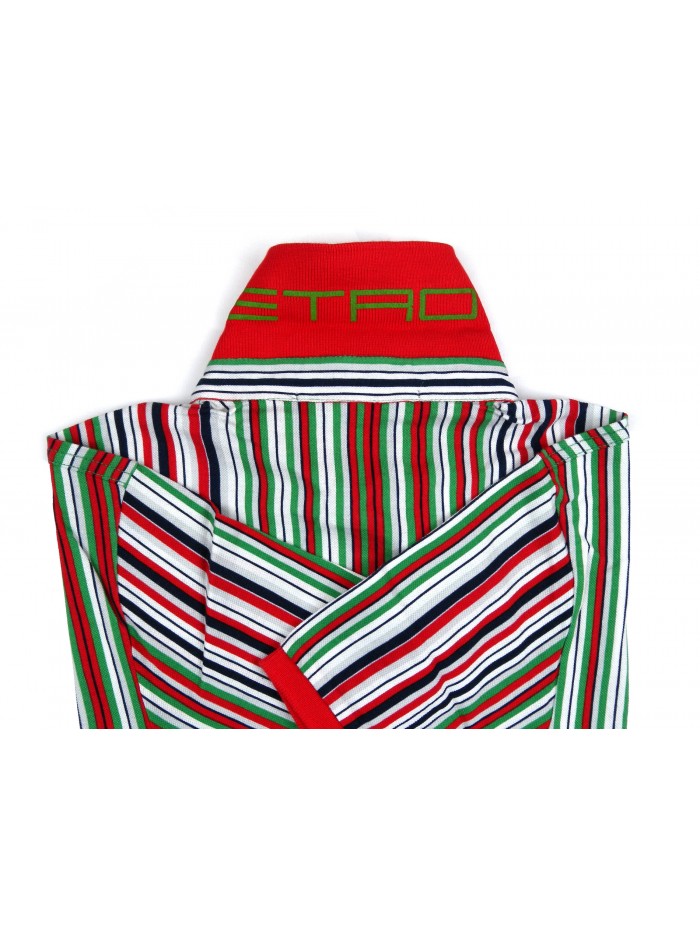 Etro Men's Polo Art. 121844035 650 Striped Multicolor Orange