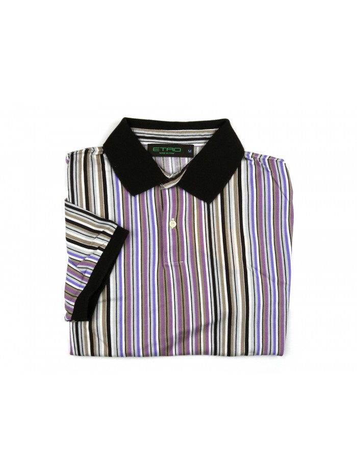 Etro Polo Uomo Art. 121844035 801 Rigata Multicolor Marrone Etro Polo Uomo Art. 121844035 801 Rigata Multicolor Marrone