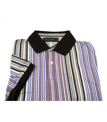 Etro Men's Polo Art. 121844035 801 Multicolor Striped Brown 2