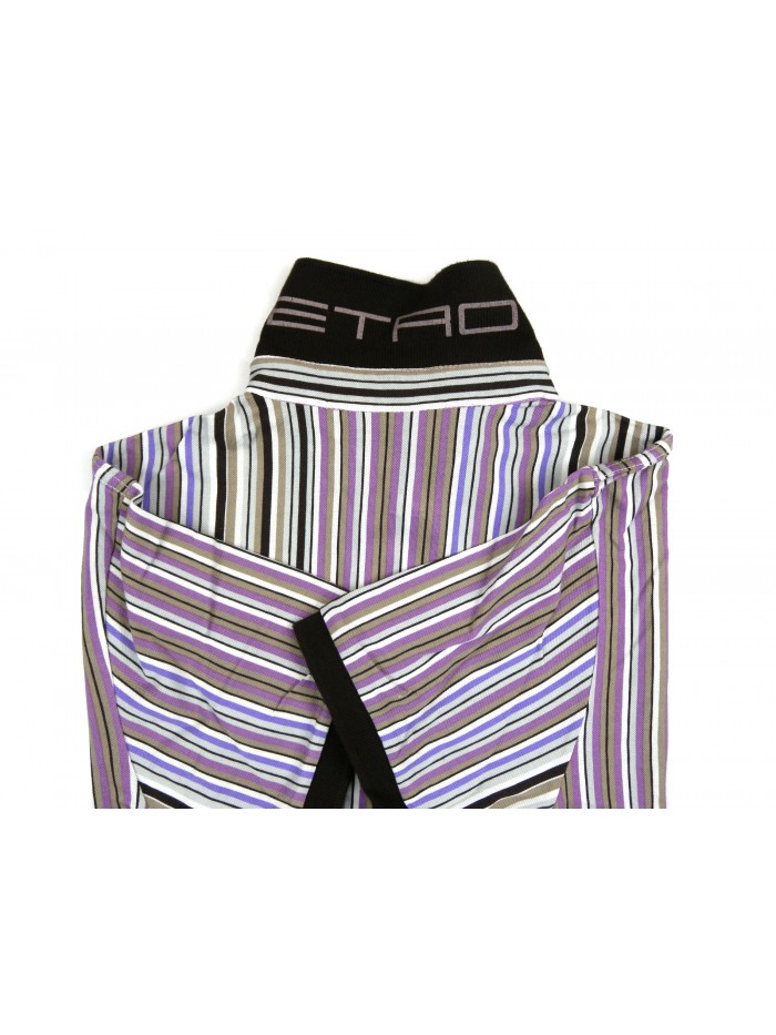 Etro Polo Uomo Art. 121844035 801 Rigata Multicolor Marrone