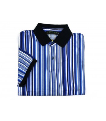 Etro Men's Polo Art. 121844035 200 Striped Multicolor Blue