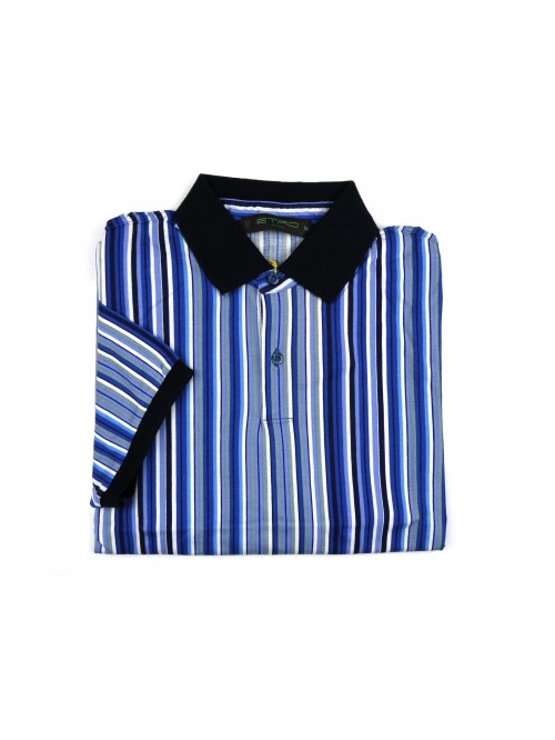 Etro Men's Polo Art. 121844035 200 Striped Multicolor Blue Etro Men's Polo Art. 121844035 200 Striped Multicolor Blue