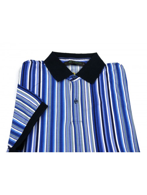 Etro Polo Uomo Art. 121844035 200 Rigata Multicolor Blu