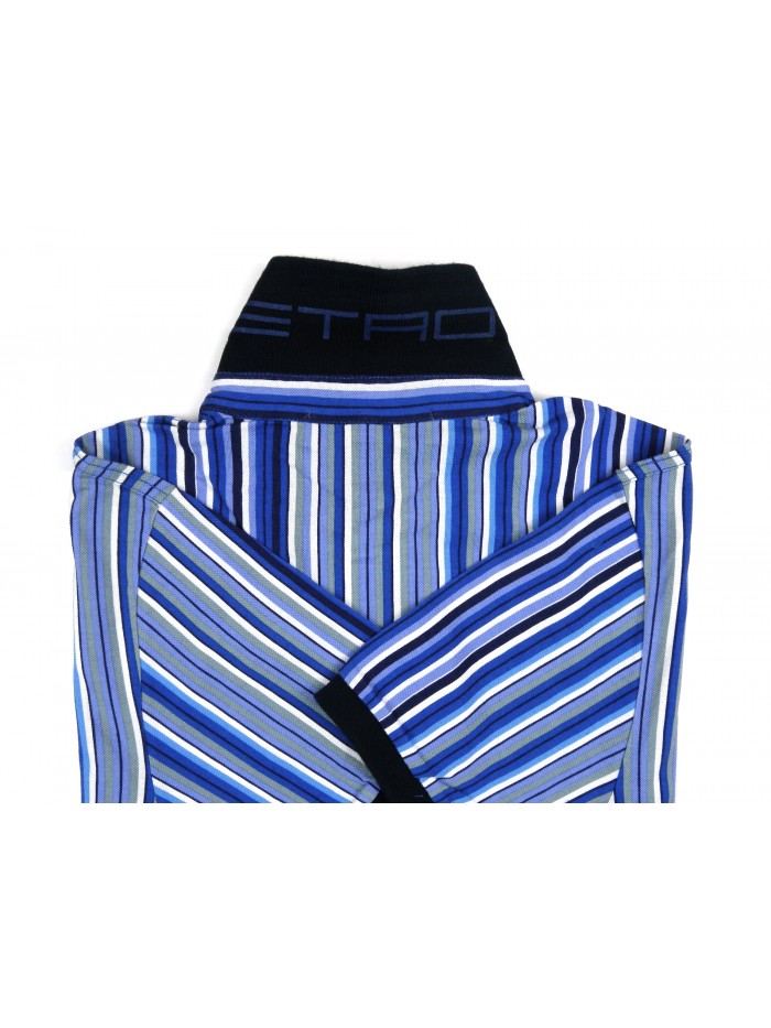 Etro Men's Polo Art. 121844035 200 Striped Multicolor Blue