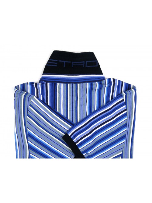 Etro Polo Uomo Art. 121844035 200 Rigata Multicolor Blu