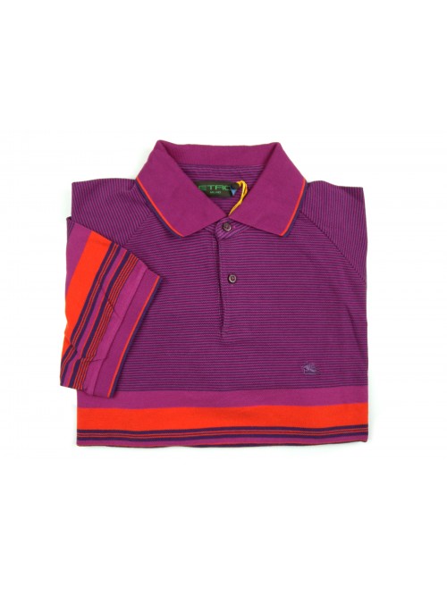 Etro Polo Uomo Art. 122089025 400 Rigata Bande Multicolor Viola Etro Polo Uomo Art. 122089025 400 Rigata Bande Multicolor Viola