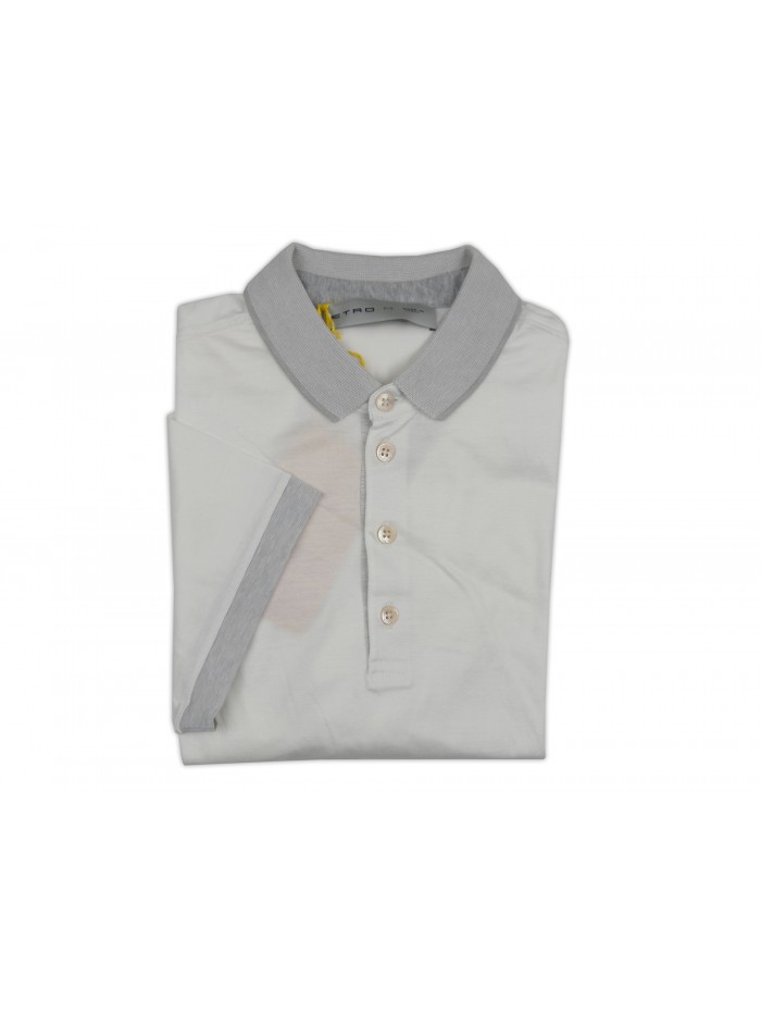 Etro Men's Polo Art. 14325 9787 990 White Shaved
