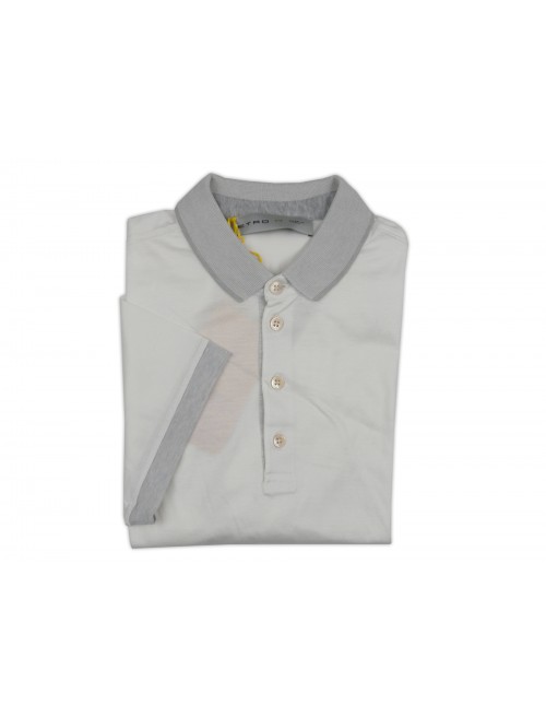 Etro Men's Polo Art. 14325 9787 990 White Shaved