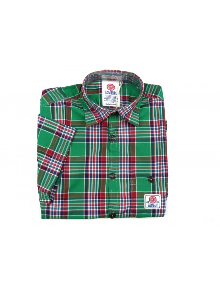 Franklin & Marshall Men's Shirt Art. SHMR6973 Green square Franklin & Marshall Men's Shirt Art. SHMR6973 Green square