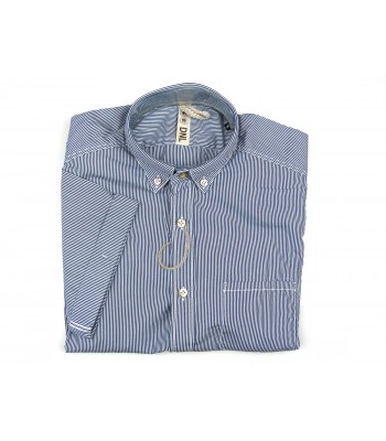 DNL Camicia Uomo Mod. ECSFEI COL 11 Rigata Blu/Bianco