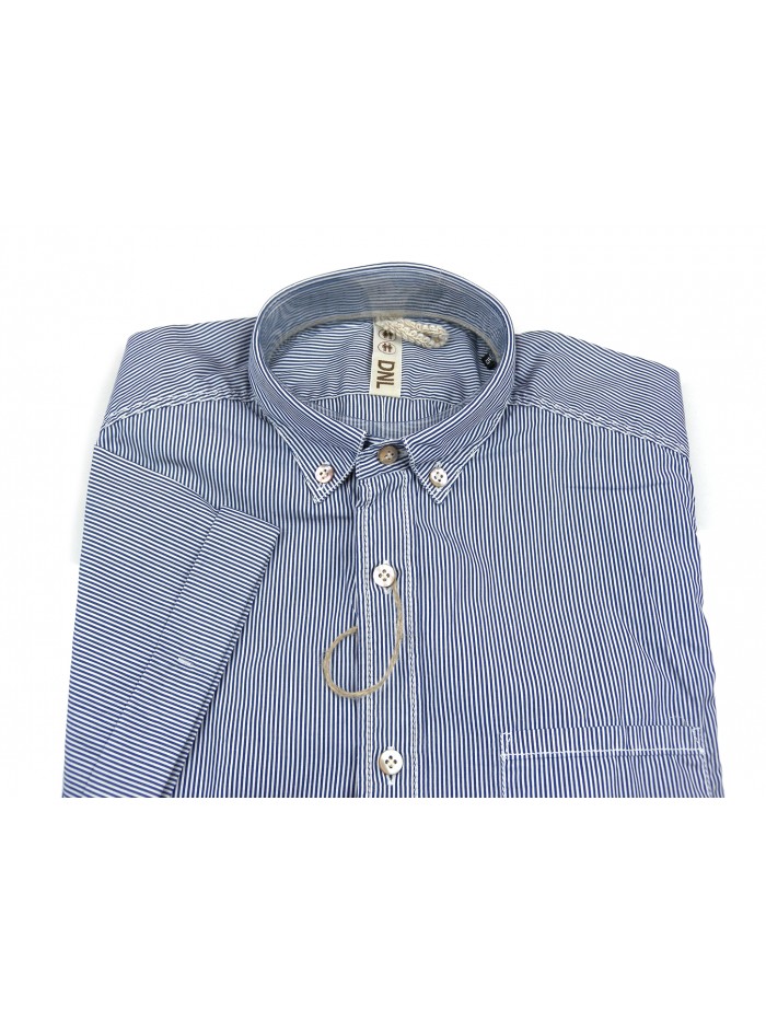DNL Camicia Uomo Mod. ECSFEI COL 11 Rigata Blu/Bianco