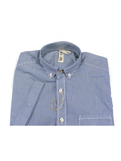 DNL Camicia Uomo Mod. ECSFEI COL 11 Rigata Blu/Bianco