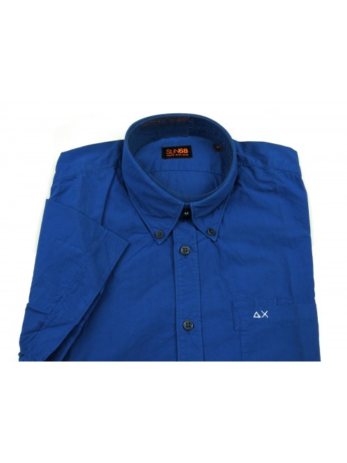 SUN68 Camicia Uomo Code Style 11156 COL 58 Bluette