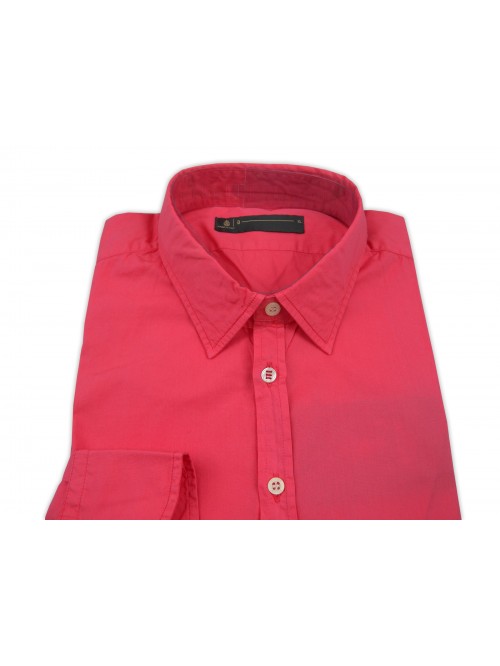 Dondup Men's Shirt Art. TYHRAUCO42 COL 507 Plain Coral