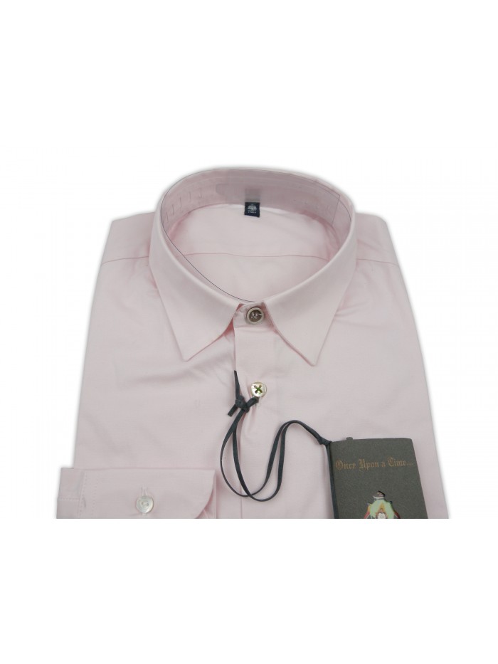 Dondup Men's Shirt Art. UC063 Aubert COL 519 Plain Pink